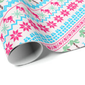 Weihnachten Der tropische Flamingo Geschenkpapier (Rolleneckpunkt)