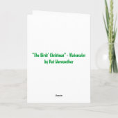 "Weihnachten der Vögel" Feiertagskarte (Rückseite)