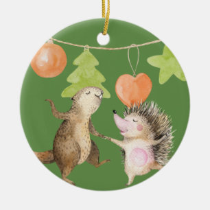 Weihnachten der Waldtiere Keramik Ornament