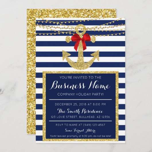 Weihnachten der Weihnachtsfeier der Nautic Yacht C Einladung (Vorne/Hinten)