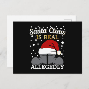 Weihnachten - Der Weihnachtsmann ist angeblich ech Postkarte