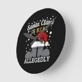 Weihnachten - Der Weihnachtsmann ist angeblich ech Runde Wanduhr (Winkel)