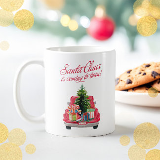 Weihnachten Der Weihnachtsmann kommt in den Roten Kaffeetasse