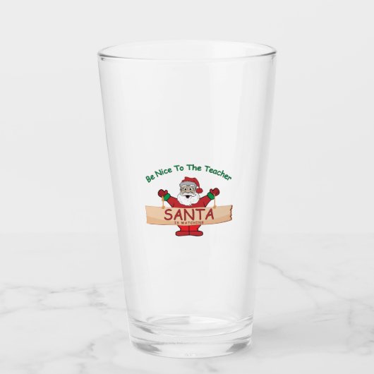 Weihnachten - Der Weihnachtsmann sieht zu. Glas (Vorderseite)