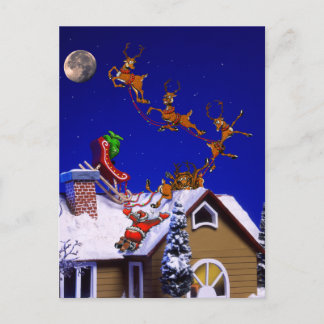 Weihnachten - Der Weihnachtsmann stürzte auf dem D Postkarte