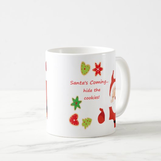 Weihnachten: Der Weihnachtsmann verheimlicht die K Kaffeetasse (VorderseiteRechts)