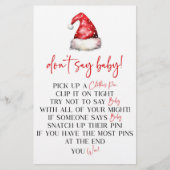 Weihnachten der Weihnachtsmannmütze Sage kein Baby Briefpapier (Vorderseite)