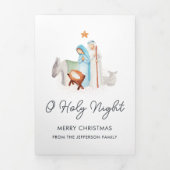 Weihnachten der Weißen Krippe Dreifach Gefaltete Urlaubskarte (Cover)