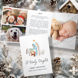 Weihnachten der Weißen Krippe Dreifach Gefaltete Urlaubskarte