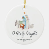 Weihnachten der Weißen Krippe Keramik Ornament (Vorne)