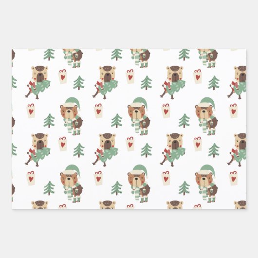 Weihnachten der Whimsical Forest Animals Geschenkpapier Set (Vorderseite 2)