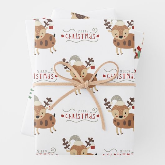 Weihnachten der Whimsical Forest Animals Geschenkpapier Set (Beispiel)