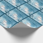 Weihnachten der Wintersaison des Weißen Pferdes Geschenkpapier (Ecke)