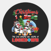 Weihnachten der, wo wir in Lockdown Pingui waren Runder Aufkleber (Vorderseite)