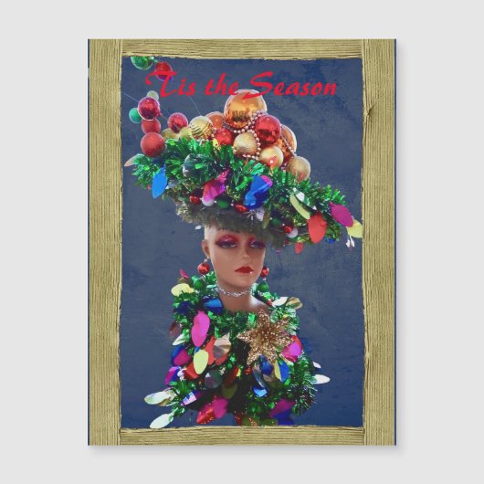 Weihnachten Derby Hat farbenfrohe Balls Magnetkart Magnetkarte (Vorderseite)