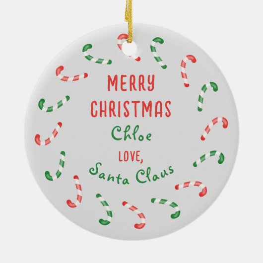 Weihnachten des Afroamerikaners Santa Personal Kid Keramik Ornament (Hinten)