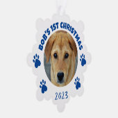 Weihnachten des angepassten Hundes Ornament Karte (Rechts)