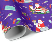 Weihnachten des Arztes mit dem Weihnachtsmann Geschenkpapier (Rolleneckpunkt)