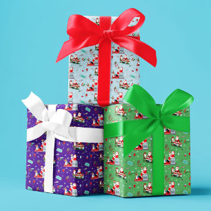 Weihnachten des Arztes mit Santa Colorful Geschenkpapier Set