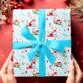 Weihnachten des Arztes mit Santa Light Blue Geschenkpapier