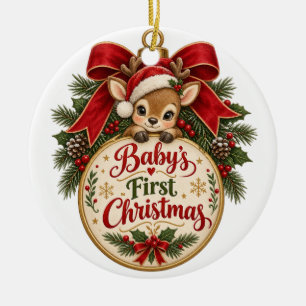 Weihnachten des Babys zum ersten Mal Keramik Ornament
