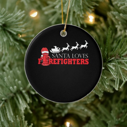 Weihnachten des Feuerwehrmanns Weihnachtsgeschenke Keramik Ornament (Baum)