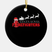 Weihnachten des Feuerwehrmanns Weihnachtsgeschenke Keramik Ornament (Vorne)