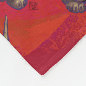 Weihnachten des Hundes auf Rot Fleecedecke (Ecke)