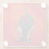 Weihnachten des Hundes auf Rot Glasuntersetzer (Rückseite)