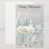 Weihnachten des Jahrgangs, Menschen gehen in die K Briefpapier (Vorne/Hinten)