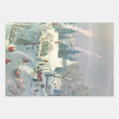 Weihnachten des Jahrgangs, Menschen gehen in die K Geschenkpapier Set (Vorderseite 3)