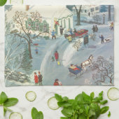 Weihnachten des Jahrgangs, Menschen gehen in die K Handtuch (Gefaltet)