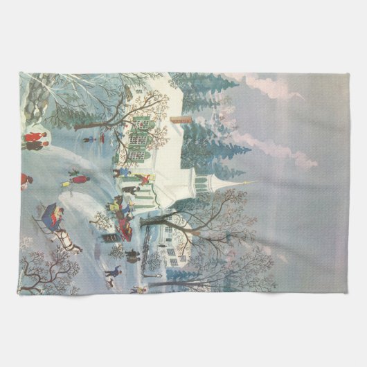 Weihnachten des Jahrgangs, Menschen gehen in die K Handtuch (Horizontal)