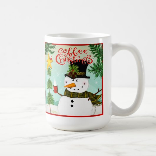 Weihnachten des Kaffees Niedliche Whimsical Snowma Kaffeetasse (Rechts)