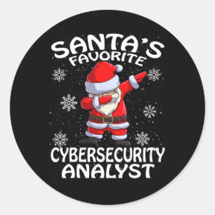 Weihnachten des Lieblings-Cyber-Sicherheitsanalyti Runder Aufkleber