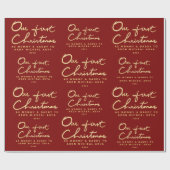 Weihnachten des Name-|Our erstes als Mama u. Vati Geschenkpapier (Flach)