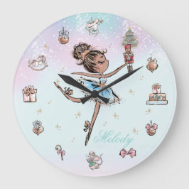 Weihnachten des Nutcracker Dark Skin Dance Ballet Große Wanduhr