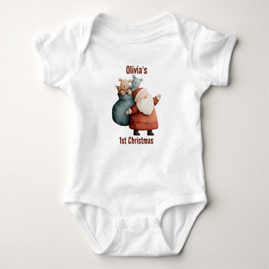 Weihnachten des personalisierten Babys Baby Strampler (Vorderseite)