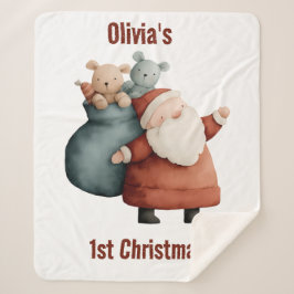 Weihnachten des personalisierten Babys Sherpadecke
