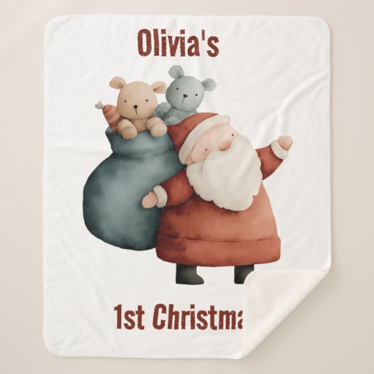 Weihnachten des personalisierten Babys Sherpadecke (Vorderseite)
