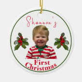 Weihnachten des personalisierten Kindes Keramik Ornament (Vorne)