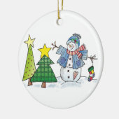 Weihnachten des Schneemans Keramikornament (Links)