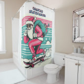 Weihnachten des Skateboardens Duschvorhang (Beispiel)