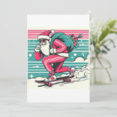 Weihnachten des Skateboardens Einladung (Stehend Vorderseite)