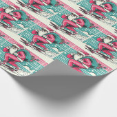 Weihnachten des Skateboardens Geschenkpapier (Ecke)