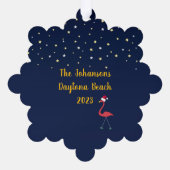 Weihnachten des Snowvogels Ornament Karte (Rückseite)