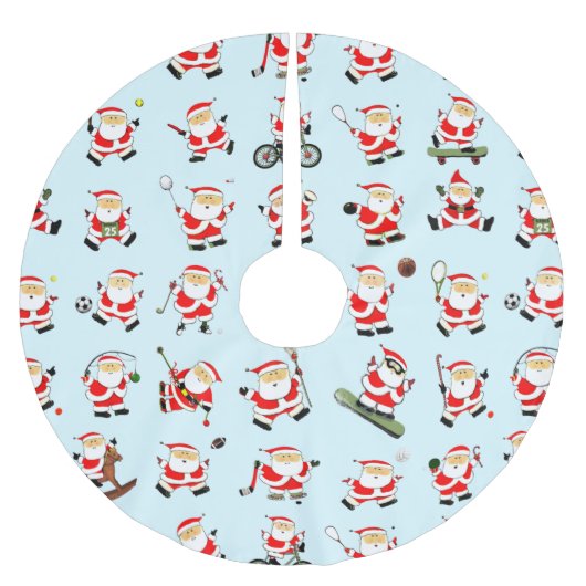 Weihnachten des Sportfans Polyester Weihnachtsbaumdecke (Vorderseite)