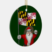 Weihnachten des Vaters mit der Flagge von Maryland Keramik Ornament (Rechts)