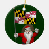 Weihnachten des Vaters mit der Flagge von Maryland Keramik Ornament (Vorne)