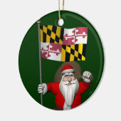 Weihnachten des Vaters mit der Flagge von Maryland Keramik Ornament (Links)